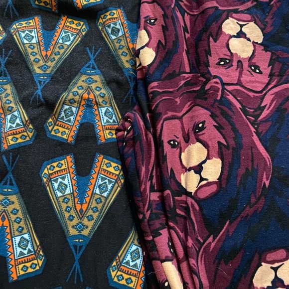 Lularoe legging pair OS, lions & teepees - Picture 1 of 1